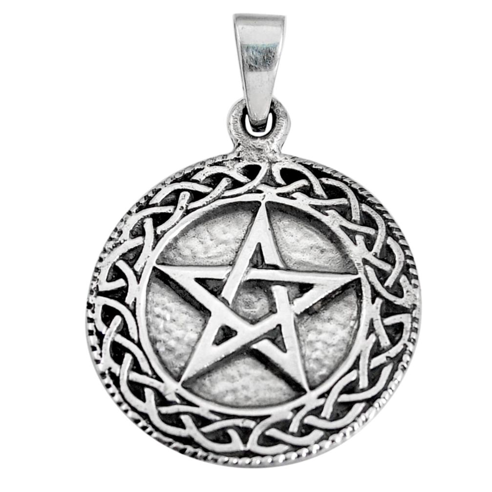 Buy celtic knot pentacle for protection wiccan 925 sterling silver pendant